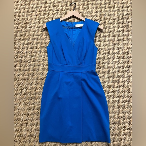 Trina Turk Dress - Women's 4 Blue - Sleeveless V-Neck Sheath - Picture 1 of 8